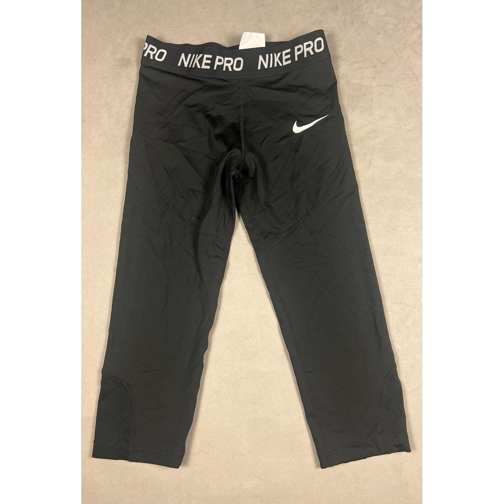 Nike Pro Dri-FIT Girls Black Cropped Training Tights Leggings Kids Size‎ M